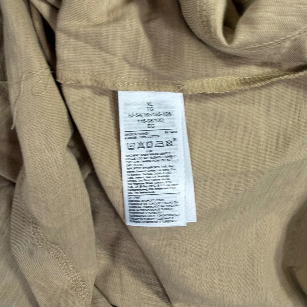 Banana Republic Long Sleeve T-Shirt Mens XL Tan Slub Cotton Crew Neck